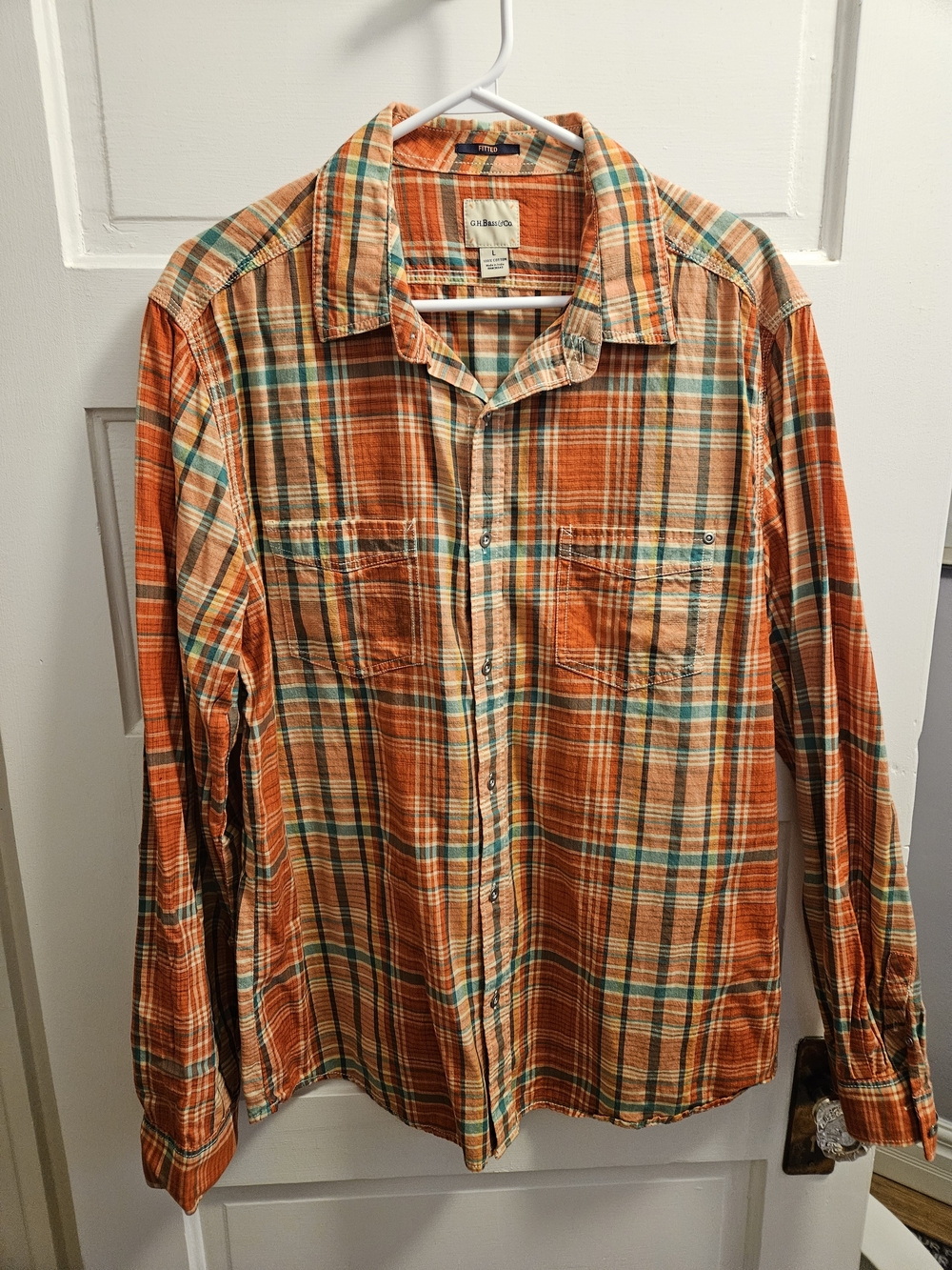 G.H. Bass & Co. Orange Plaid Button-Down Shirt